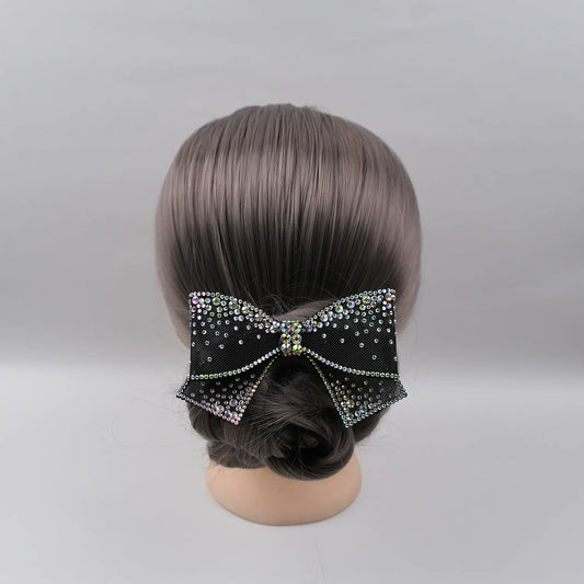 Rhinestone-Embellished Hair Bow Clip – Sparkly Party Hair Accessory