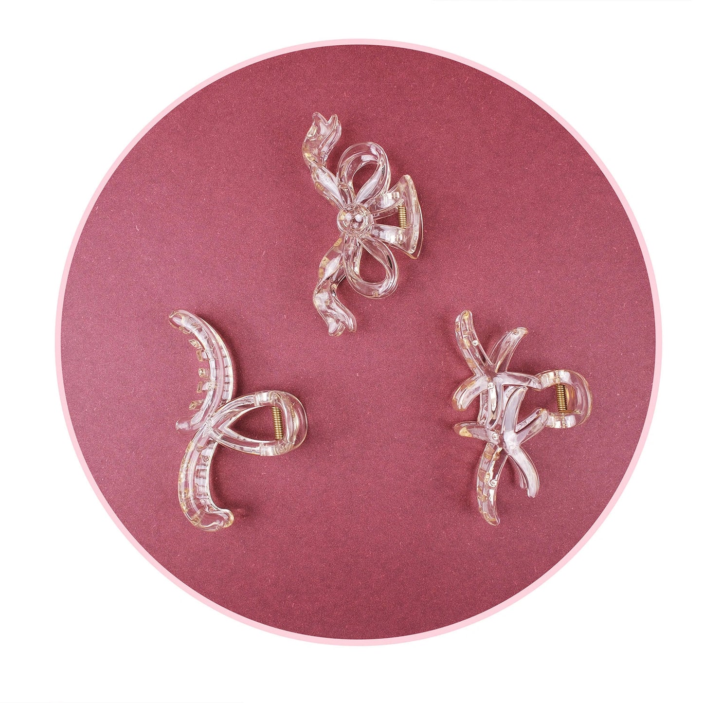 Large Clear Hair Claw Clip – Korean Grade Non-Slip Clutcher, Combo Pack of 3