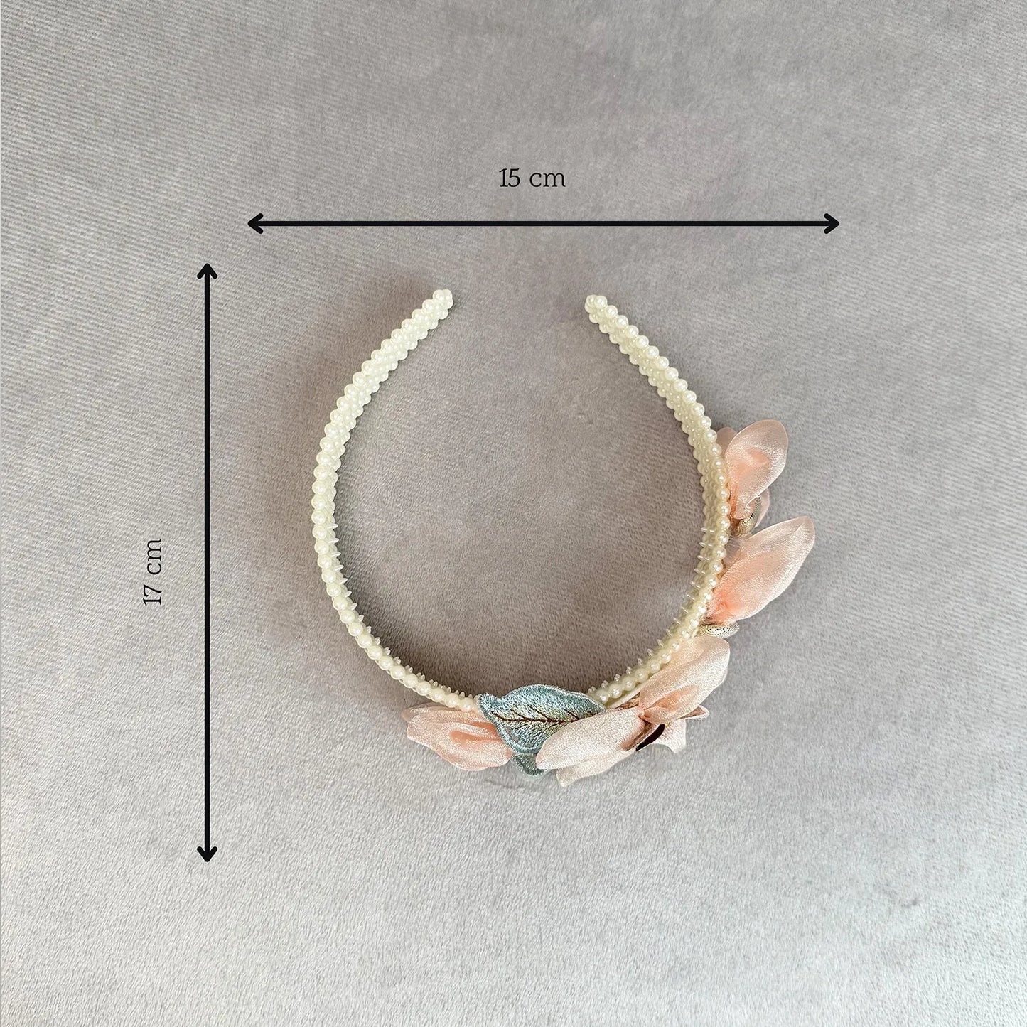Handmade Fascinator Hairband – Pearl Base with Floral Embellishments