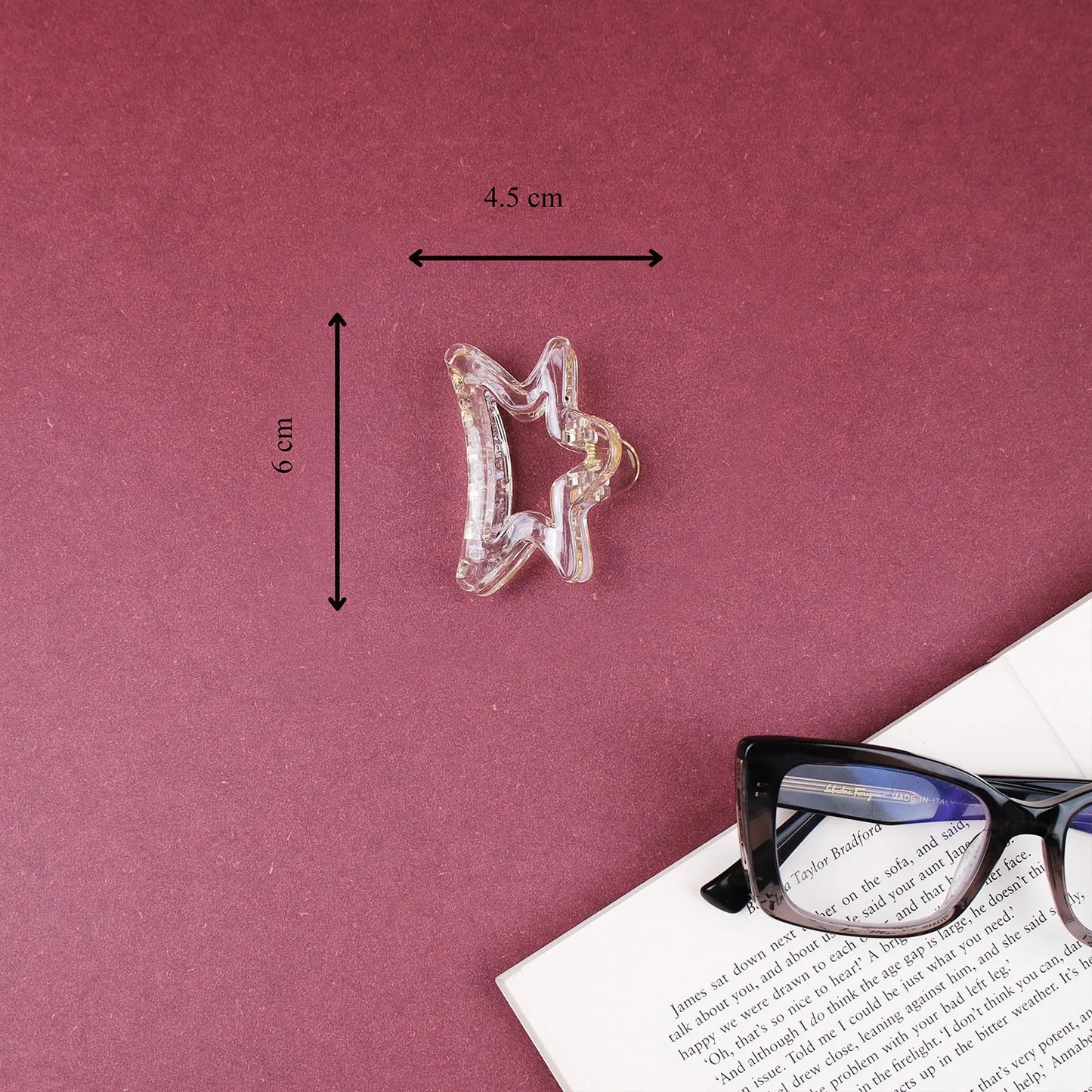 Small Clear Hair Claw Clip – Korean Grade Non-Slip Clutcher, Combo Pack of 3 - 1