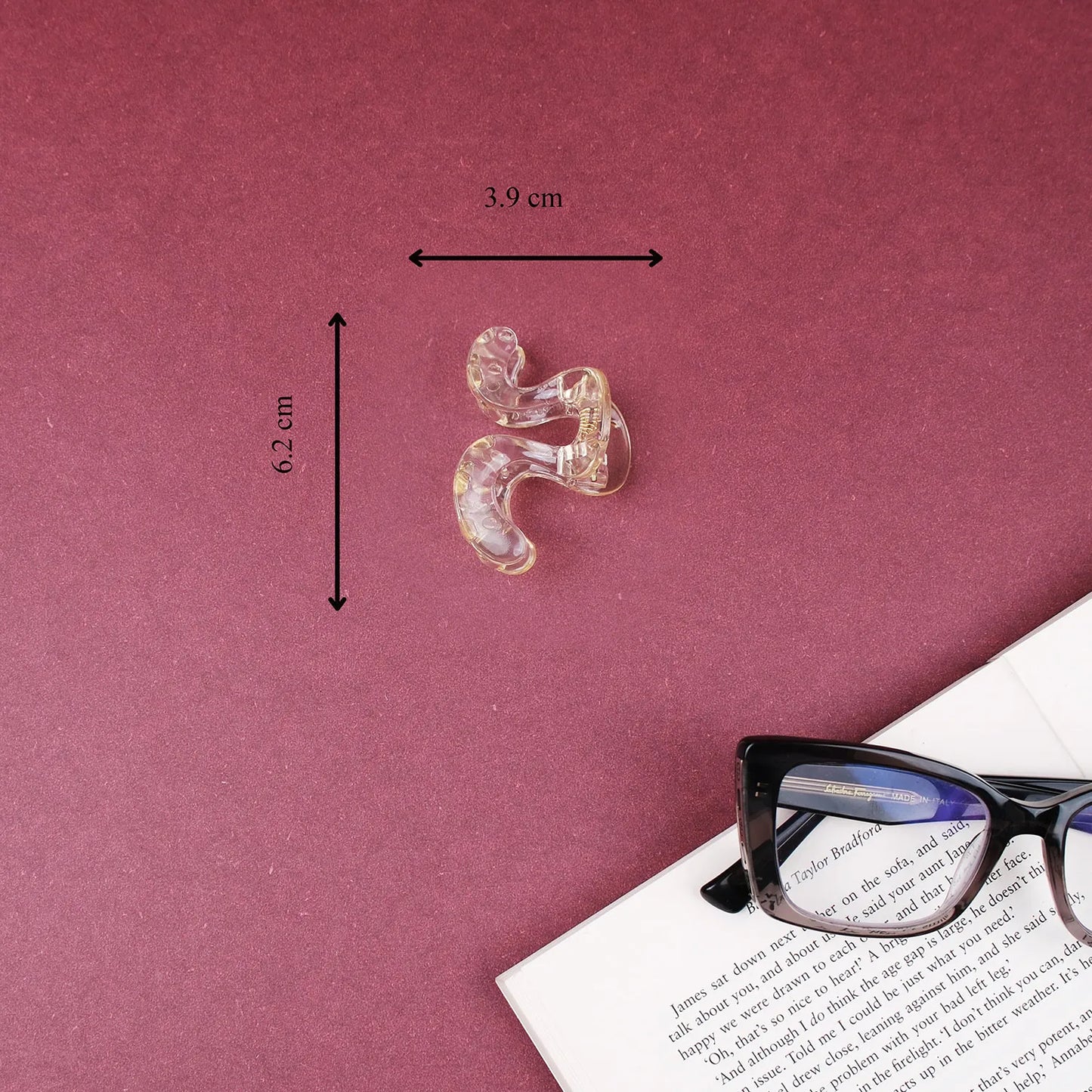 Small Clear Hair Claw Clip – Korean Grade Non-Slip Clutcher, Combo Pack of 3 - 1