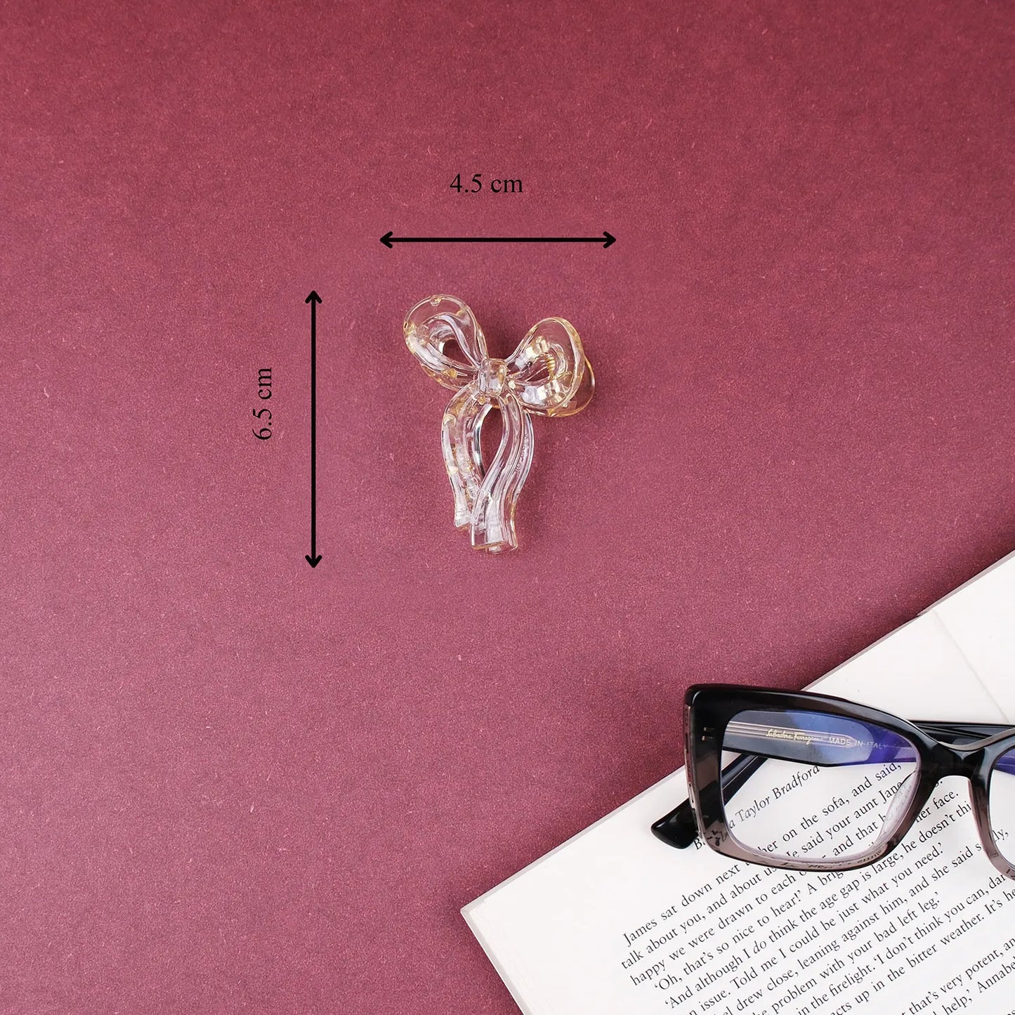 Small Clear Hair Claw Clip – Korean Grade Non-Slip Clutcher, Combo Pack of 3 - 1