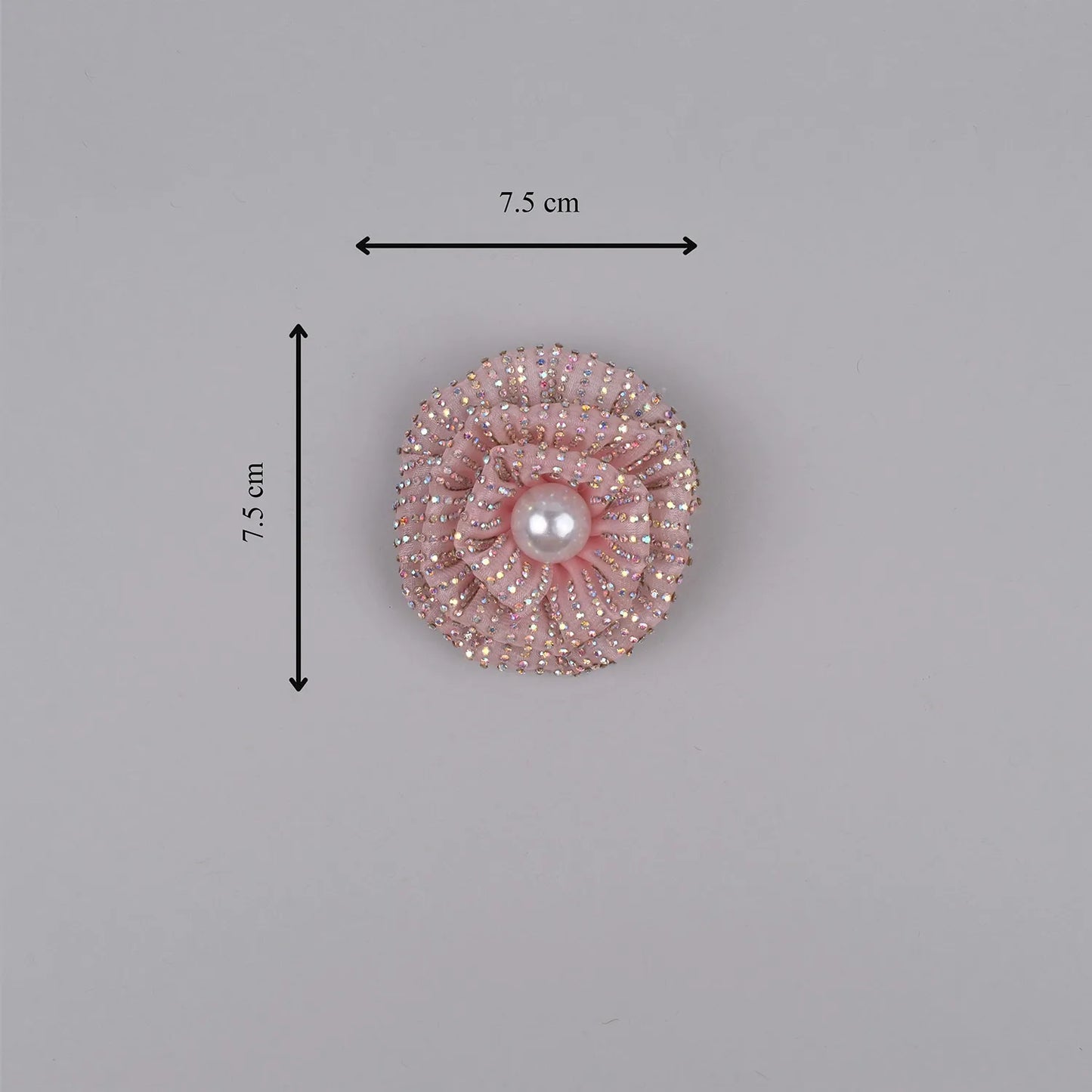 Hand-Embellished Floral Rhinestone Hair Clip with Pearl Center – Georgette Base