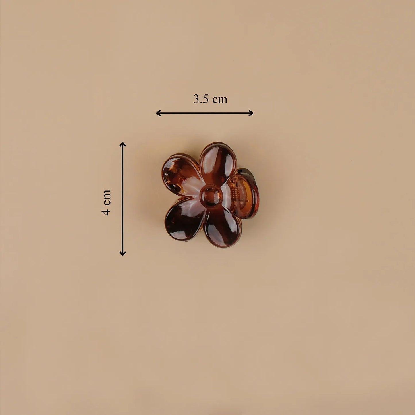 Small Amber Brown Hair Claw Clip – Shell Finish, Combo Pack of 5