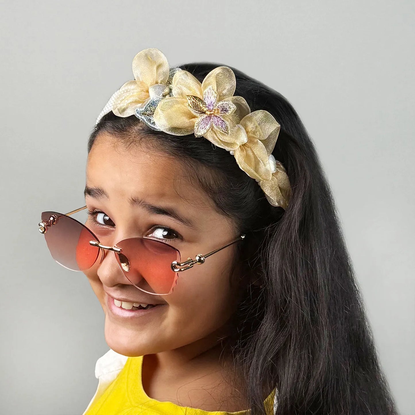 Handmade Fascinator Hairband – Pearl Base with Floral Embellishments