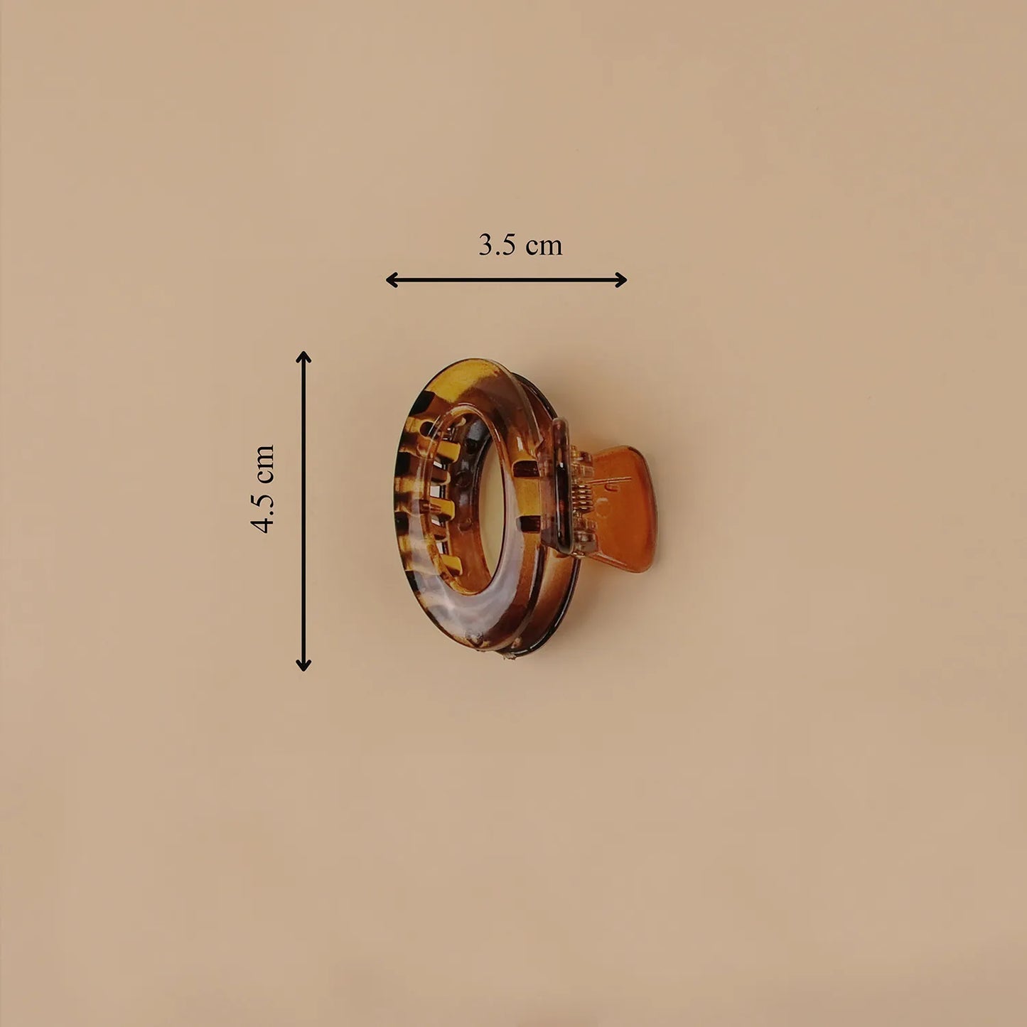 Small Amber Brown Hair Claw Clip – Shell Finish, Combo Pack of 5
