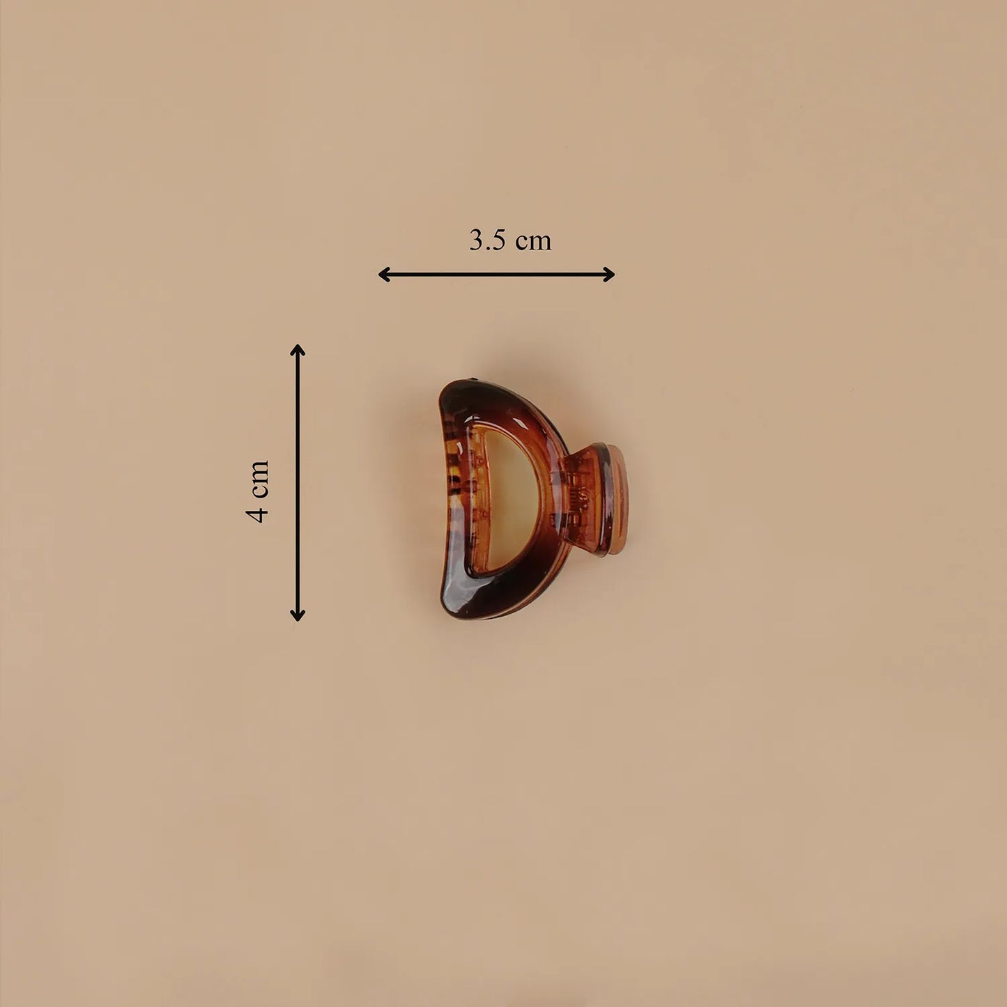Small Amber Brown Hair Claw Clip – Shell Finish, Combo Pack of 5