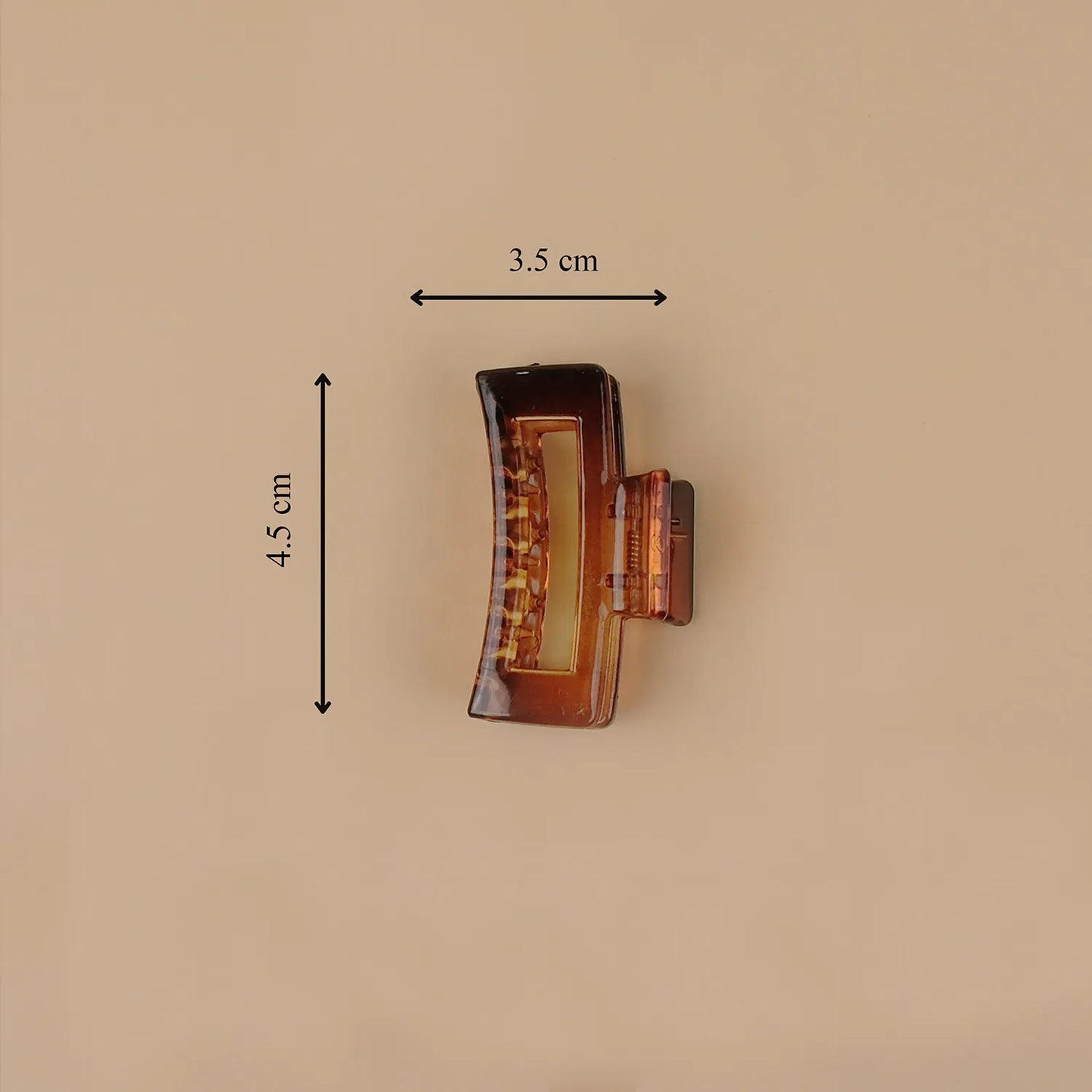 Small Amber Brown Hair Claw Clip – Shell Finish, Combo Pack of 5