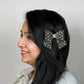 Handmade Embellished Small Hair Bow – Rhinestone Stiff Tissue Net Clip