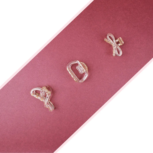 Small Clear Hair Claw Clip – Korean Grade Non-Slip Clutcher, Combo Pack of 3 - 2