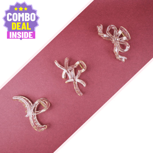 Large Clear Hair Claw Clip – Korean Grade Non-Slip Clutcher, Combo Deal