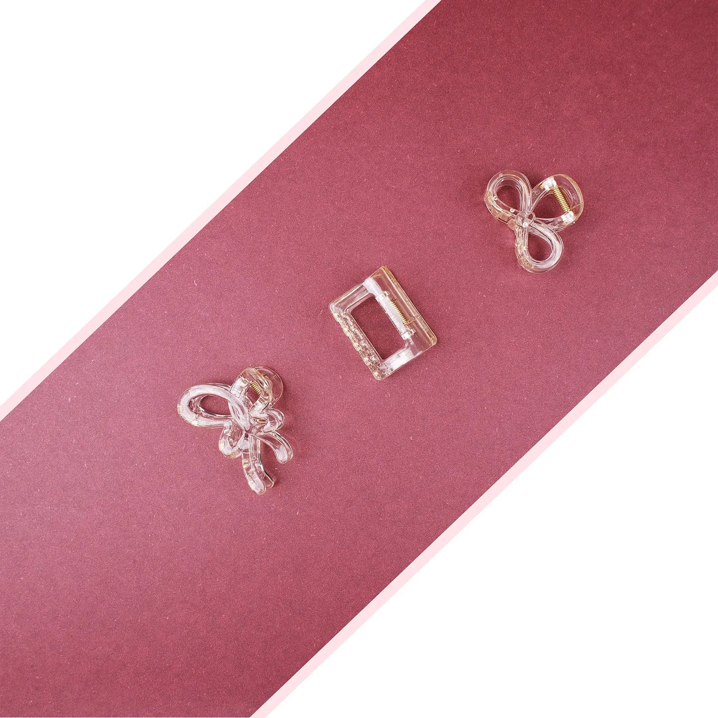 Small Clear Hair Claw Clip – Korean Grade Non-Slip Clutcher, Combo Pack of 3 - 3