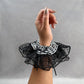 Cotton & Lace Scrunchie with Gingham Band – Double Layered Ruffle Hair Tie