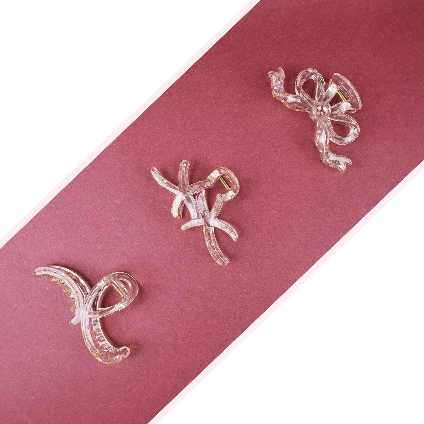 Large Clear Hair Claw Clip – Korean Grade Non-Slip Clutcher, Combo Pack of 3