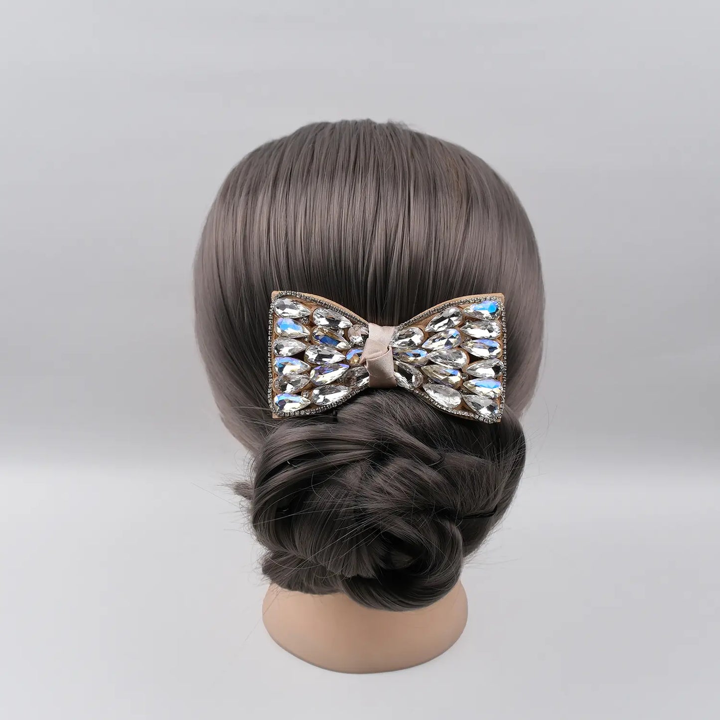 Embellished Leaf-Cut Hair Bow Clip – Elegant Party Accessory