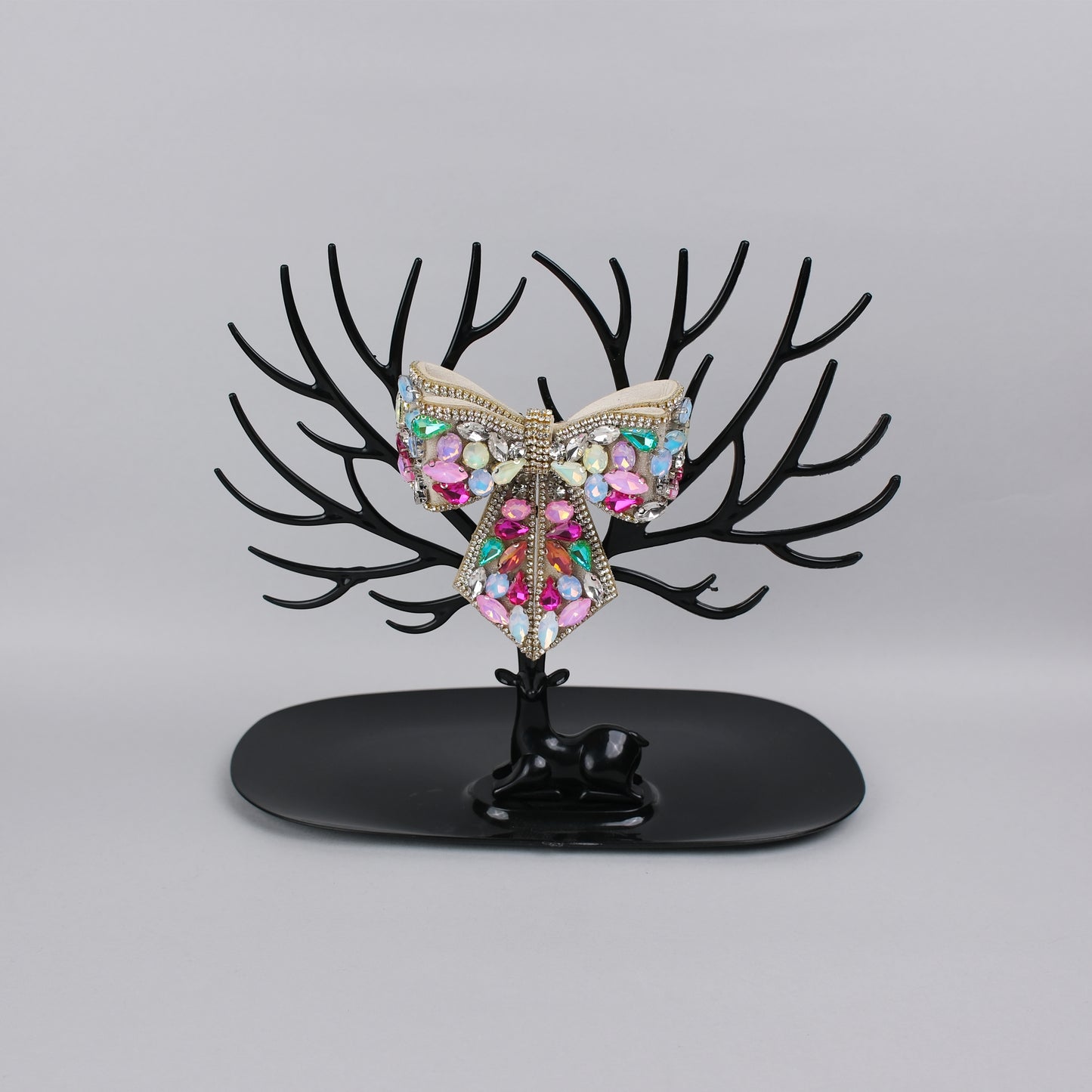 Embellished Multi-Coloured Stone Hair Bow Clip – Designed for Statement Styling