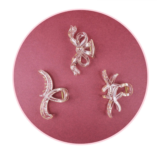 Large Clear Hair Claw Clip – Korean Grade Non-Slip Clutcher, Combo Pack of 3