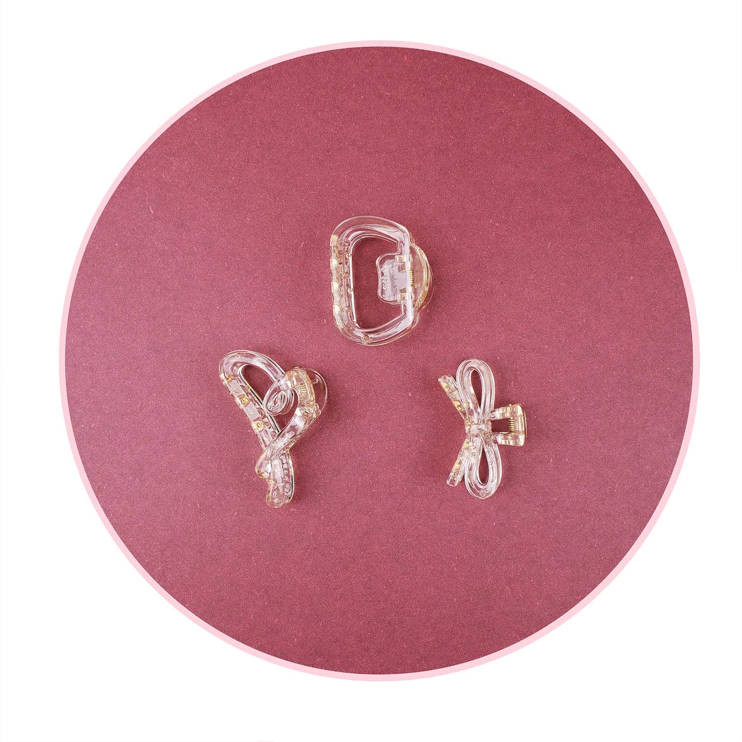 Small Clear Hair Claw Clip – Korean Grade Non-Slip Clutcher, Combo Pack of 3 - 2