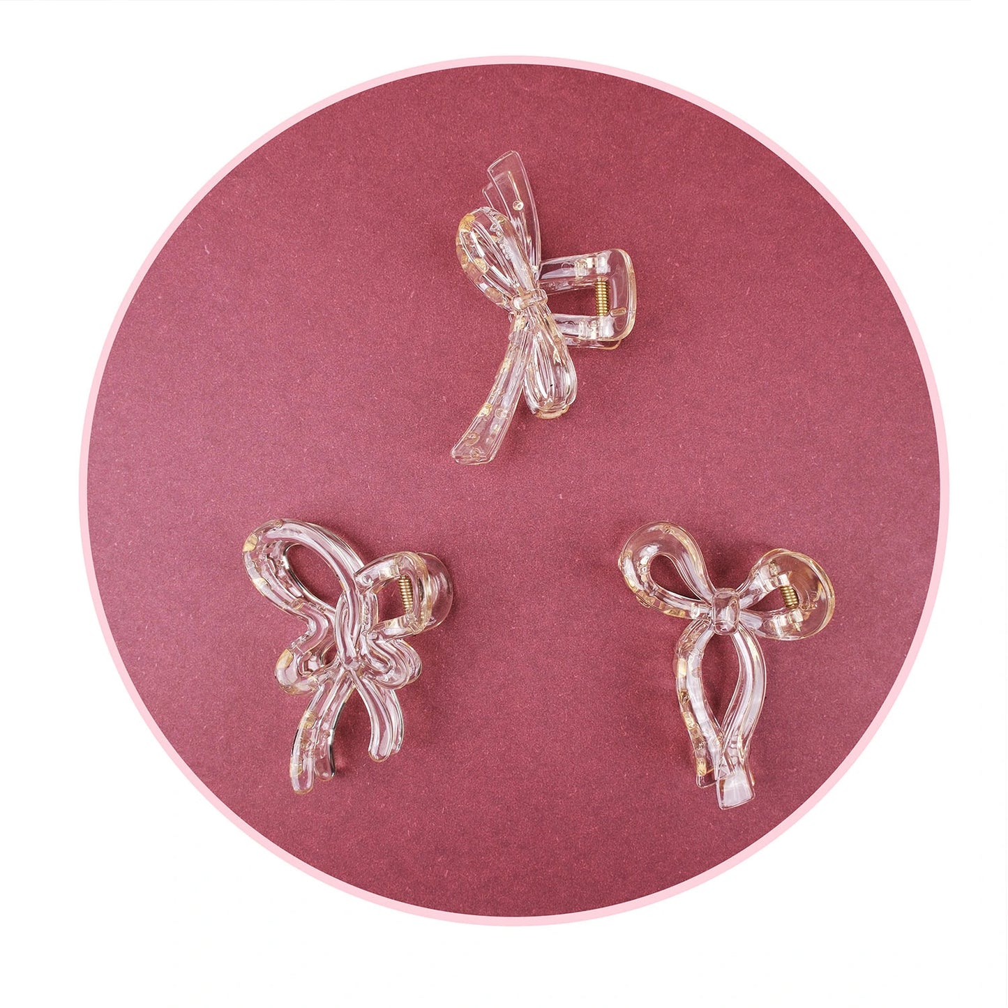 Medium Clear Hair Claw Clip – Korean Grade Non-Slip Clutcher, Combo Pack of 3 (Copy)