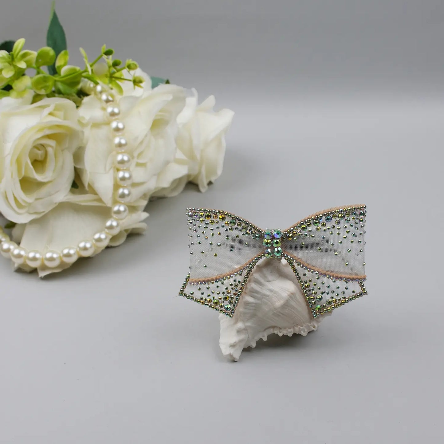 Rhinestone-Embellished Hair Bow Clip – Sparkly Party Hair Accessory