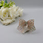 Embellished Small Hair Bow – Rhinestone Stiff Tissue Net Clip