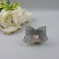 Embellished Small Hair Bow – Rhinestone Stiff Tissue Net Clip