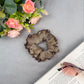 Designer Organza Scrunchie with Beads & Floral Accents – Medium Hair Tie