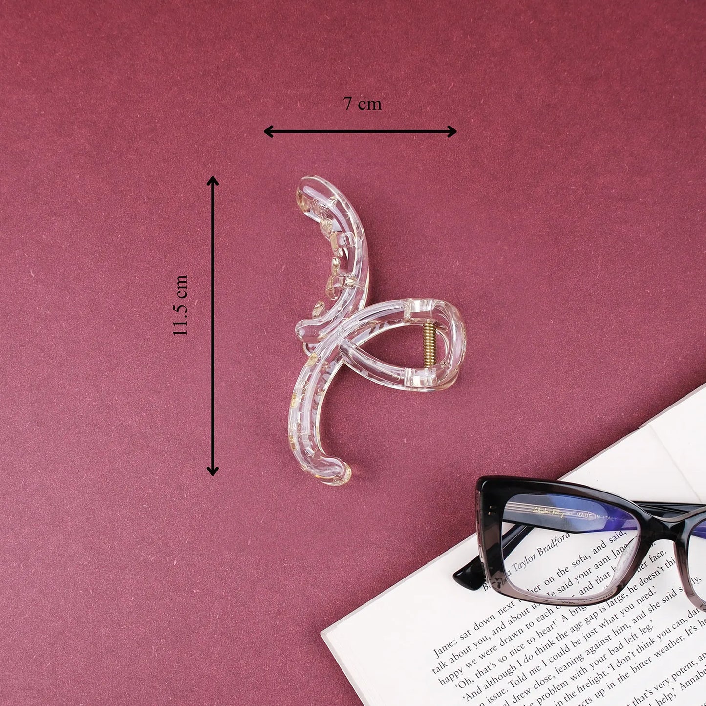Large Clear Hair Claw Clip – Korean Grade Non-Slip Clutcher, Combo Pack of 3