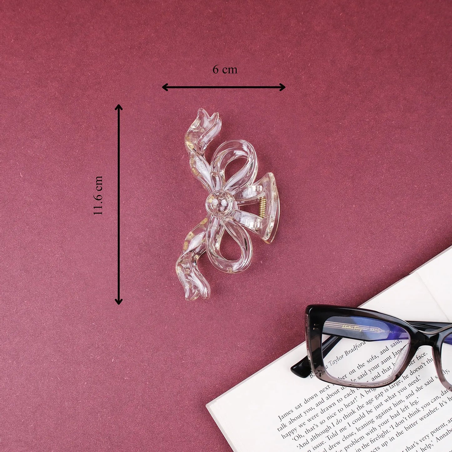 Large Clear Hair Claw Clip – Korean Grade Non-Slip Clutcher, Combo Pack of 3