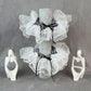 Cotton & Lace Scrunchie with Gingham Band – Double Layered Ruffle Hair Tie