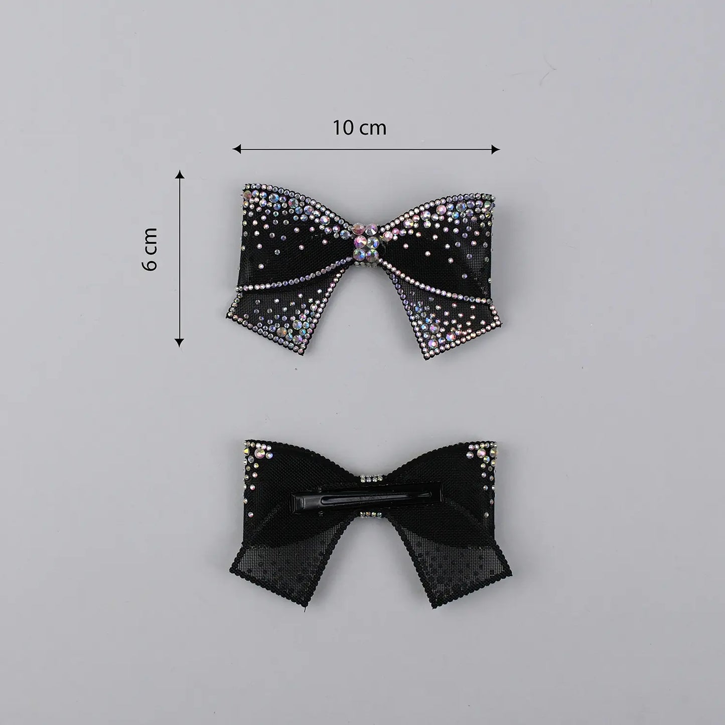 Rhinestone-Embellished Hair Bow Clip – Sparkly Party Hair Accessory