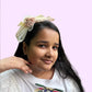 Handmade Dual-Tone Rose Fascinator Hairband with Pearl & Net Detailing