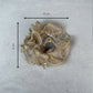 Golden Organza Scrunchie with Crystals – Medium Ruffle Ponytail Holder