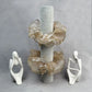 Golden Organza Scrunchie with Crystals – Medium Ruffle Ponytail Holder