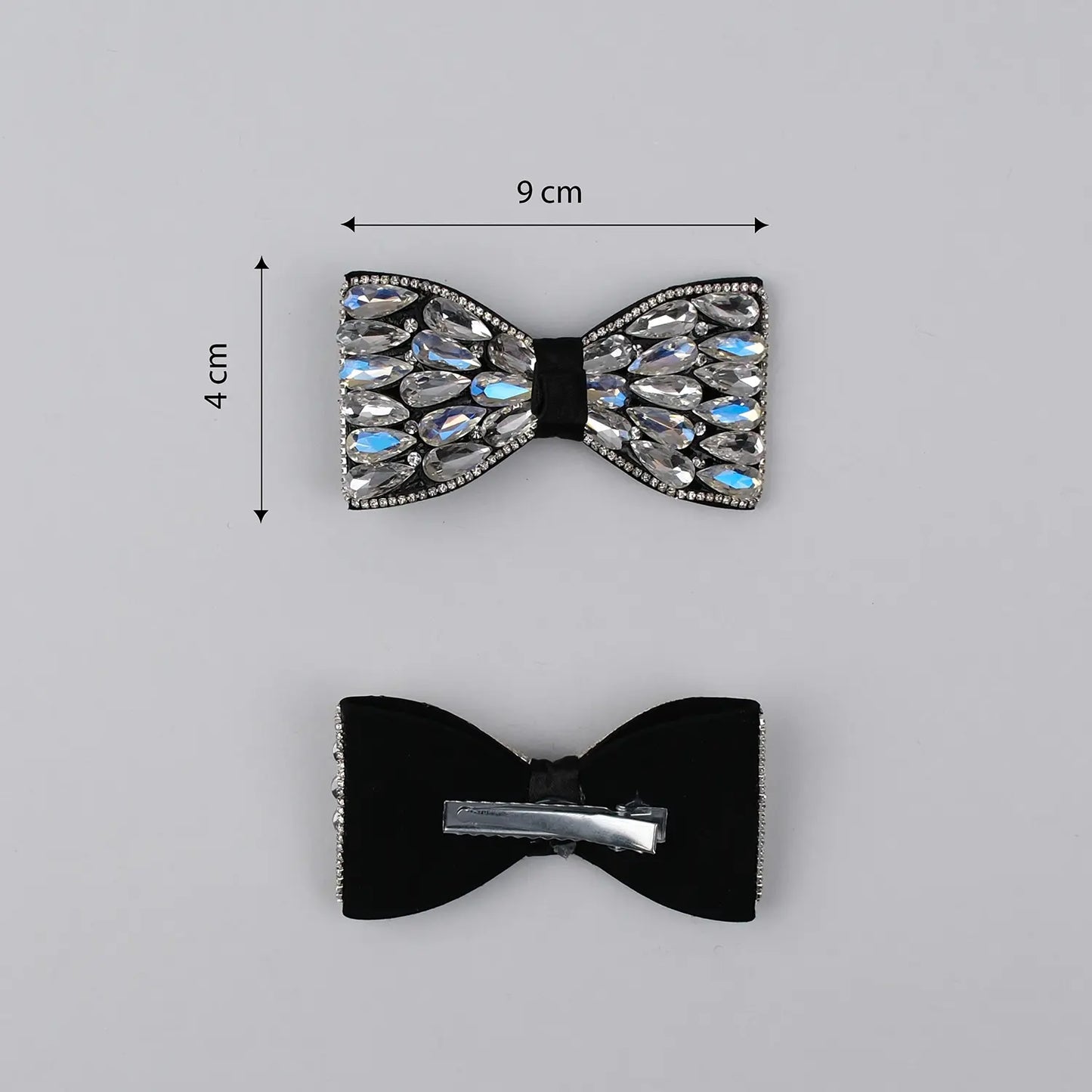 Embellished Leaf-Cut Hair Bow Clip – Elegant Party Accessory