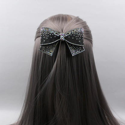 Rhinestone-Embellished Hair Bow Clip – Sparkly Party Hair Accessory