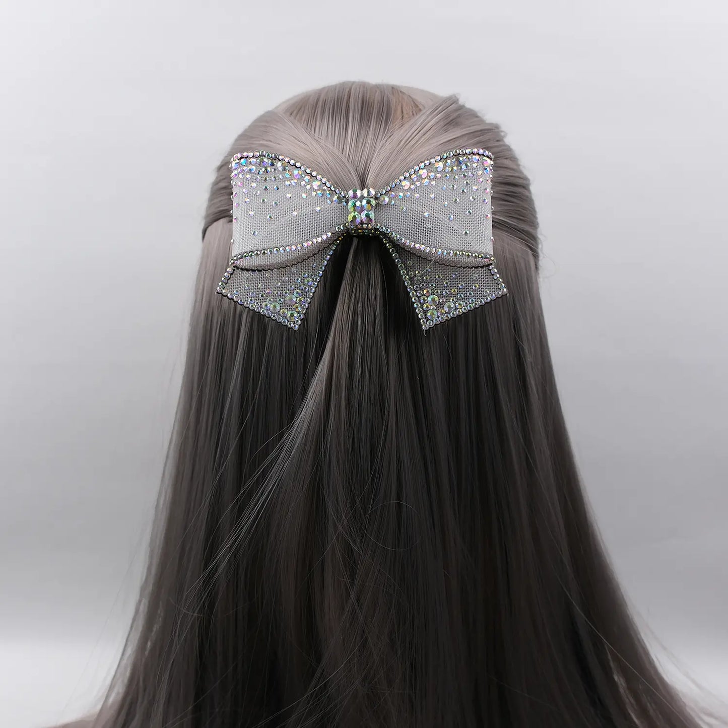 Rhinestone-Embellished Hair Bow Clip – Sparkly Party Hair Accessory