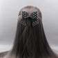 Embellished Small Hair Bow – Rhinestone Stiff Tissue Net Clip