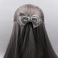 Crystal-Embellished Hair Bow Clip – Elegant Festive Accessory