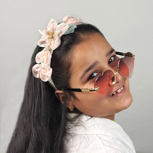 Handmade Fascinator Hairband – Pearl Base with Floral Embellishments