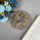 Golden Organza Scrunchie with Crystals – Medium Ruffle Ponytail Holder