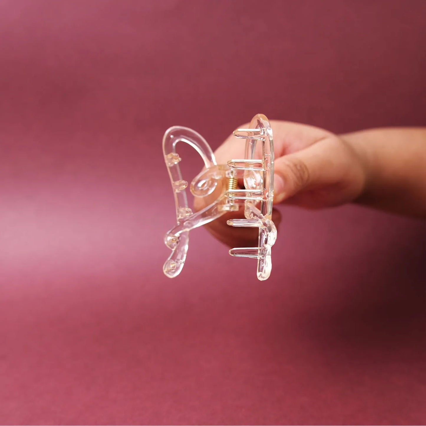 Small Clear Hair Claw Clip – Korean Grade Non-Slip Clutcher, Combo Pack of 3 - 2
