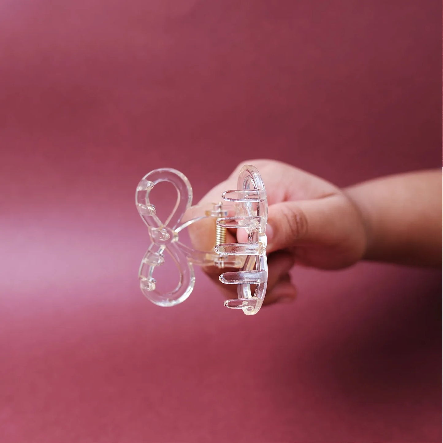 Small Clear Hair Claw Clip – Korean Grade Non-Slip Clutcher, Combo Pack of 3 - 3
