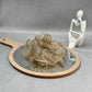 Golden Organza Scrunchie with Crystals – Medium Ruffle Ponytail Holder