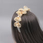 Handmade Fascinator Hairband – Pearl Base with Floral Embellishments